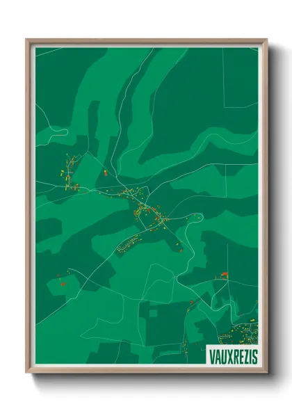 Une affiche de carte sur Vauxrezis