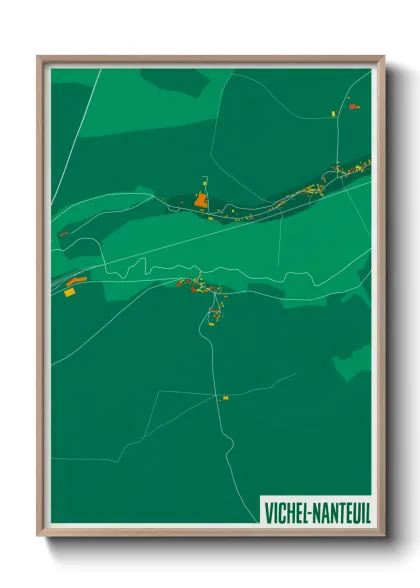 Une affiche de carte sur Vichel-Nanteuil