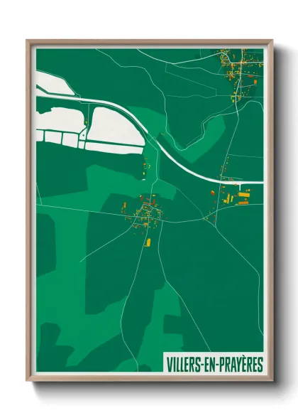 Une affiche de carte sur Villers-en-Prayères