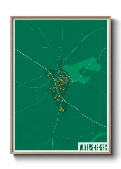 Une affiche de carte sur Villers-le-Sec