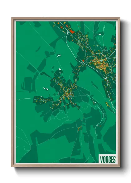 Une affiche de carte sur Vorges