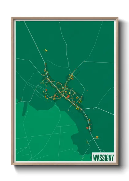 Une affiche de carte sur Wassigny