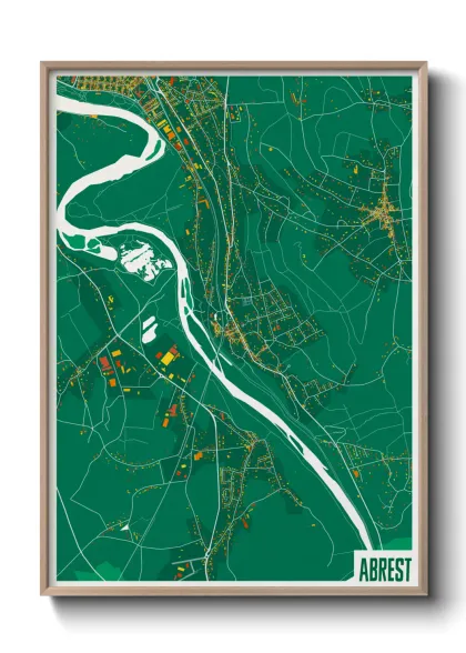 Une affiche de carte sur Abrest