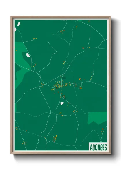 Une affiche de carte sur Agonges