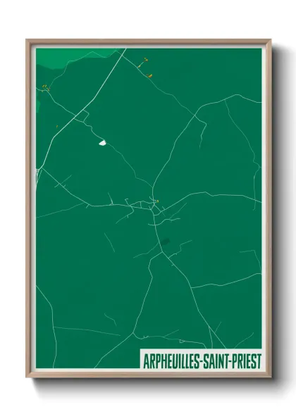 Une affiche de carte sur Arpheuilles-Saint-Priest