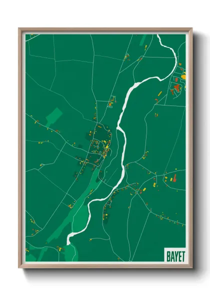 Une affiche de carte sur Bayet