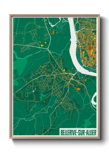 Une affiche de carte sur Bellerive-sur-Allier