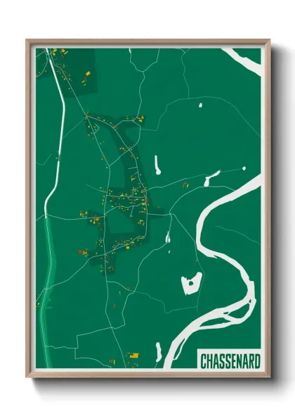 Une affiche de carte sur Chassenard
