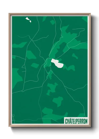 Une affiche de carte sur Châtelperron