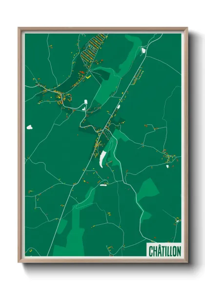 Une affiche de carte sur Châtillon