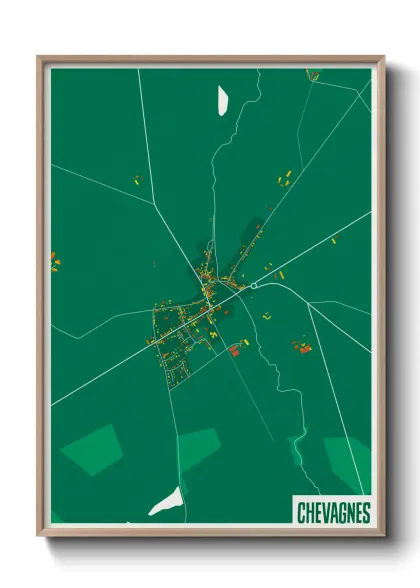 Une affiche de carte sur Chevagnes