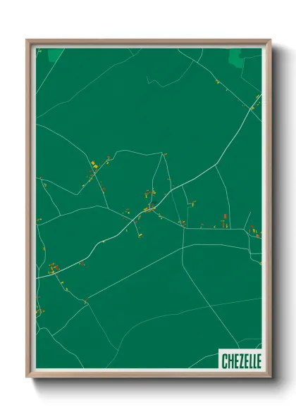 Une affiche de carte sur Chezelle