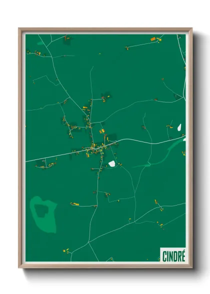 Une affiche de carte sur Cindré