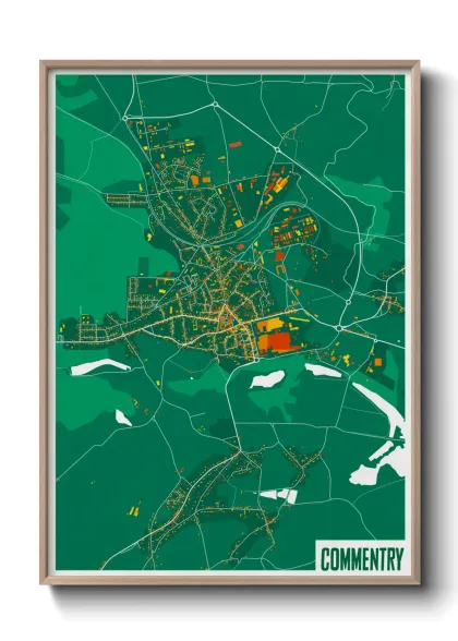 Une affiche de carte sur Commentry