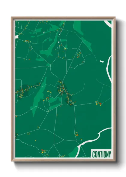 Une affiche de carte sur Contigny