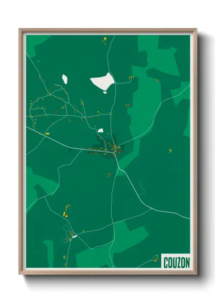 Une affiche de carte sur Couzon