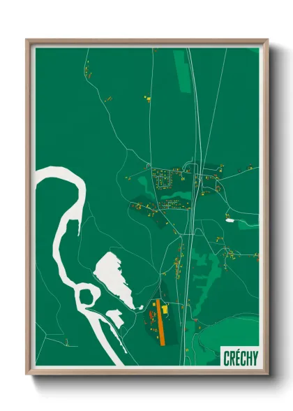 Une affiche de carte sur Créchy