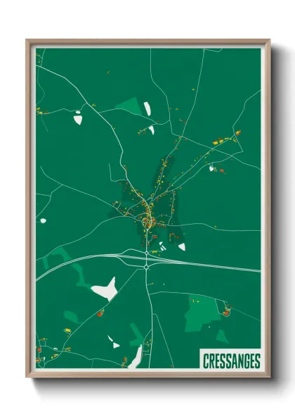 Une affiche de carte sur Cressanges