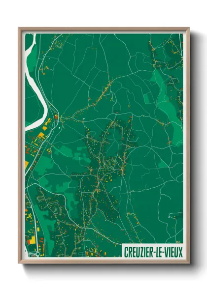 Une affiche de carte sur Creuzier-le-Vieux