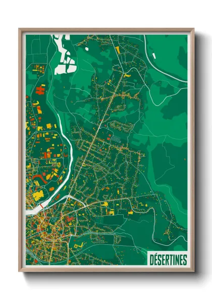 Une affiche de carte sur Désertines