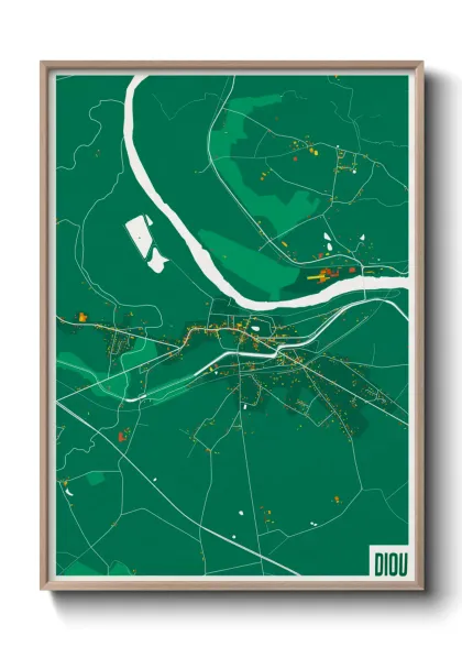 Une affiche de carte sur Diou