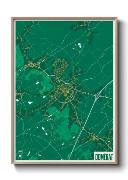 Une affiche de carte sur Domérat