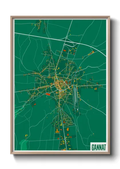 Une affiche de carte sur Gannat