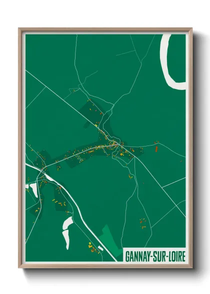 Une affiche de carte sur Gannay-sur-Loire