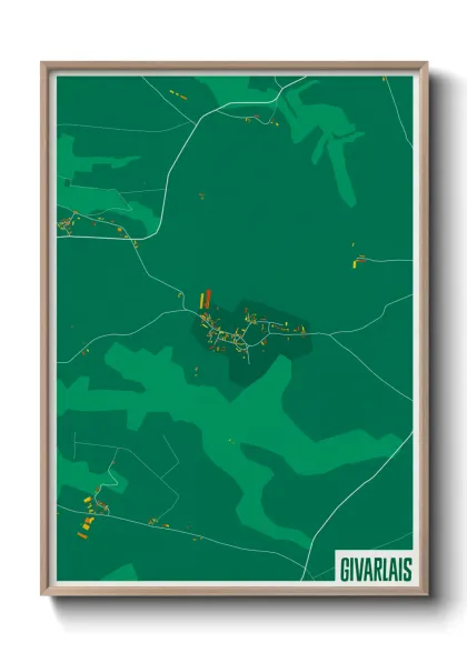 Une affiche de carte sur Givarlais