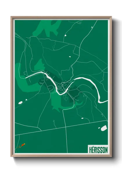 Une affiche de carte sur Hérisson