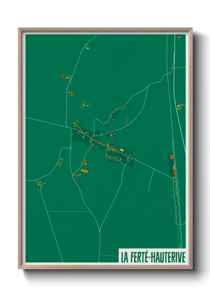 Une affiche de carte sur La Ferté-Hauterive