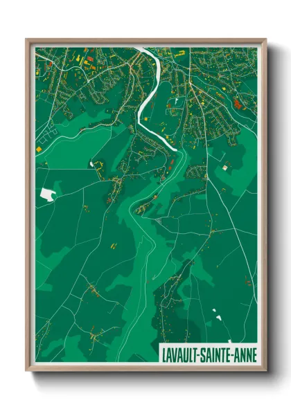 Une affiche de carte sur Lavault-Sainte-Anne