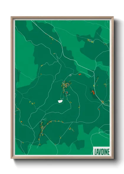 Une affiche de carte sur Lavoine