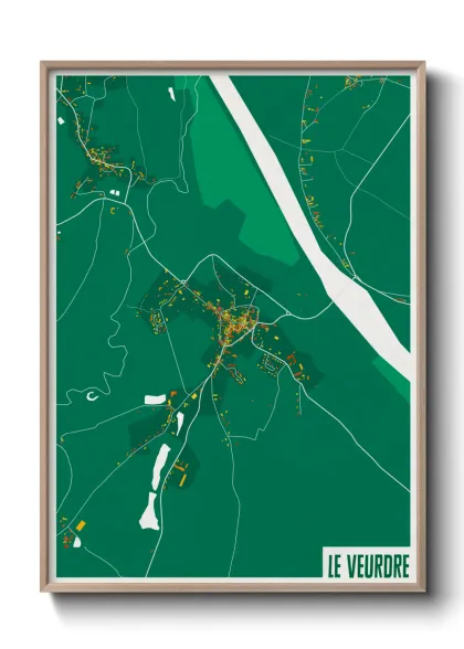 Une affiche de carte sur Le Veurdre