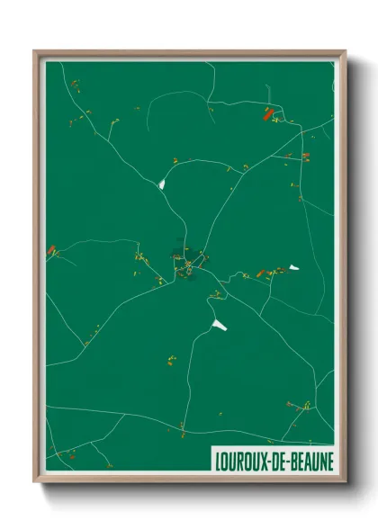 Une affiche de carte sur Louroux-de-Beaune