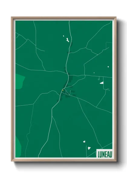 Une affiche de carte sur Luneau