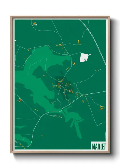 Une affiche de carte sur Maillet