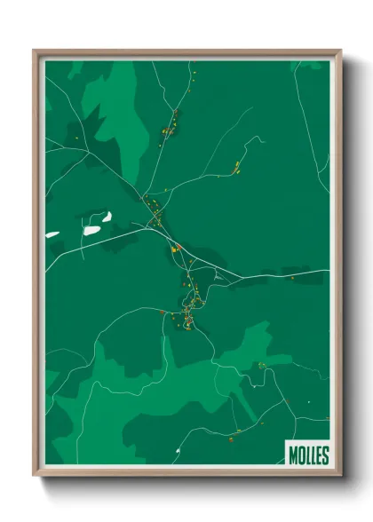 Une affiche de carte sur Molles