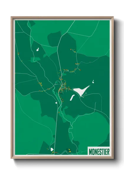 Une affiche de carte sur Monestier