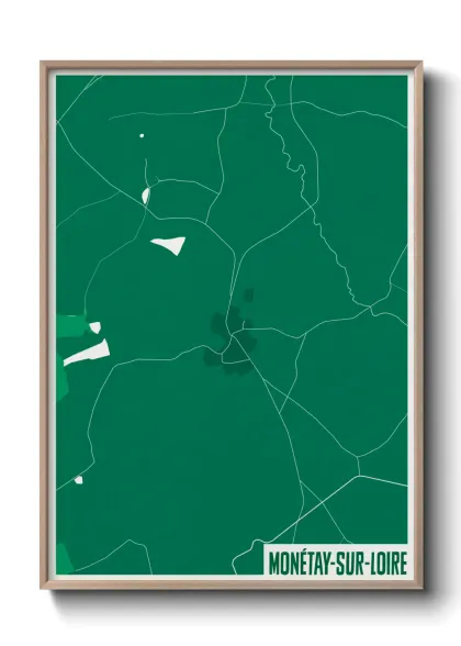 Une affiche de carte sur Monétay-sur-Loire