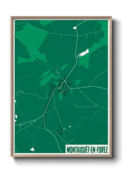 Une affiche de carte sur Montaiguët-en-Forez