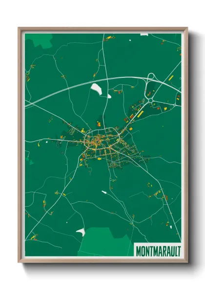 Une affiche de carte sur Montmarault