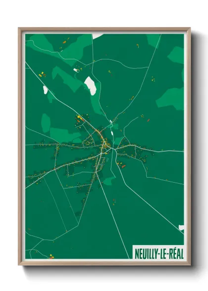 Une affiche de carte sur Neuilly-le-Réal