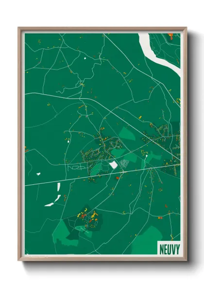 Une affiche de carte sur Neuvy