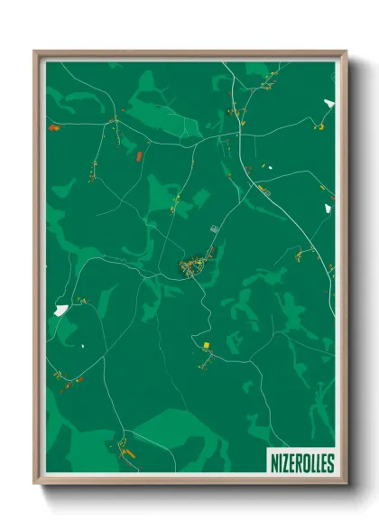Une affiche de carte sur Nizerolles