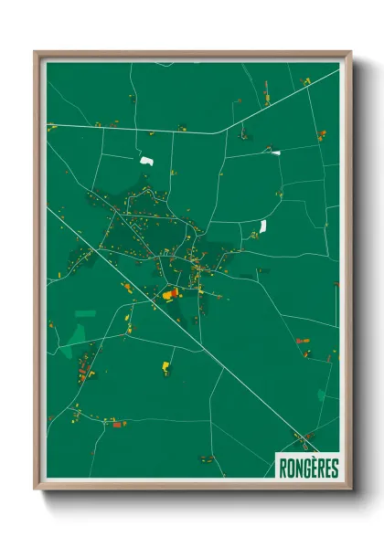 Une affiche de carte sur Rongères