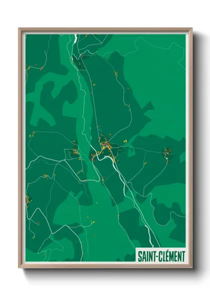 Une affiche de carte sur Saint-Clément