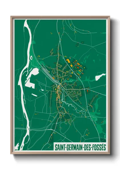 Une affiche de carte sur Saint-Germain-des-Fossés