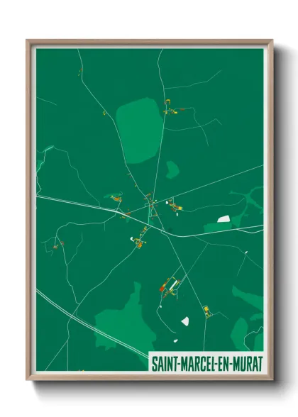 Une affiche de carte sur Saint-Marcel-en-Murat