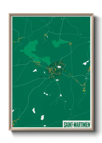 Une affiche de carte sur Saint-Martinien